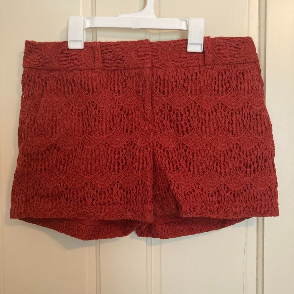 LOFT Outlet Orange Lace Shorts